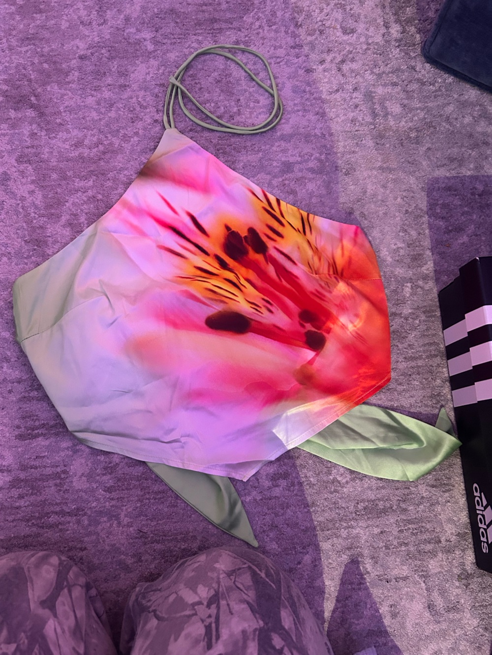 Tropical Print Scarf Top